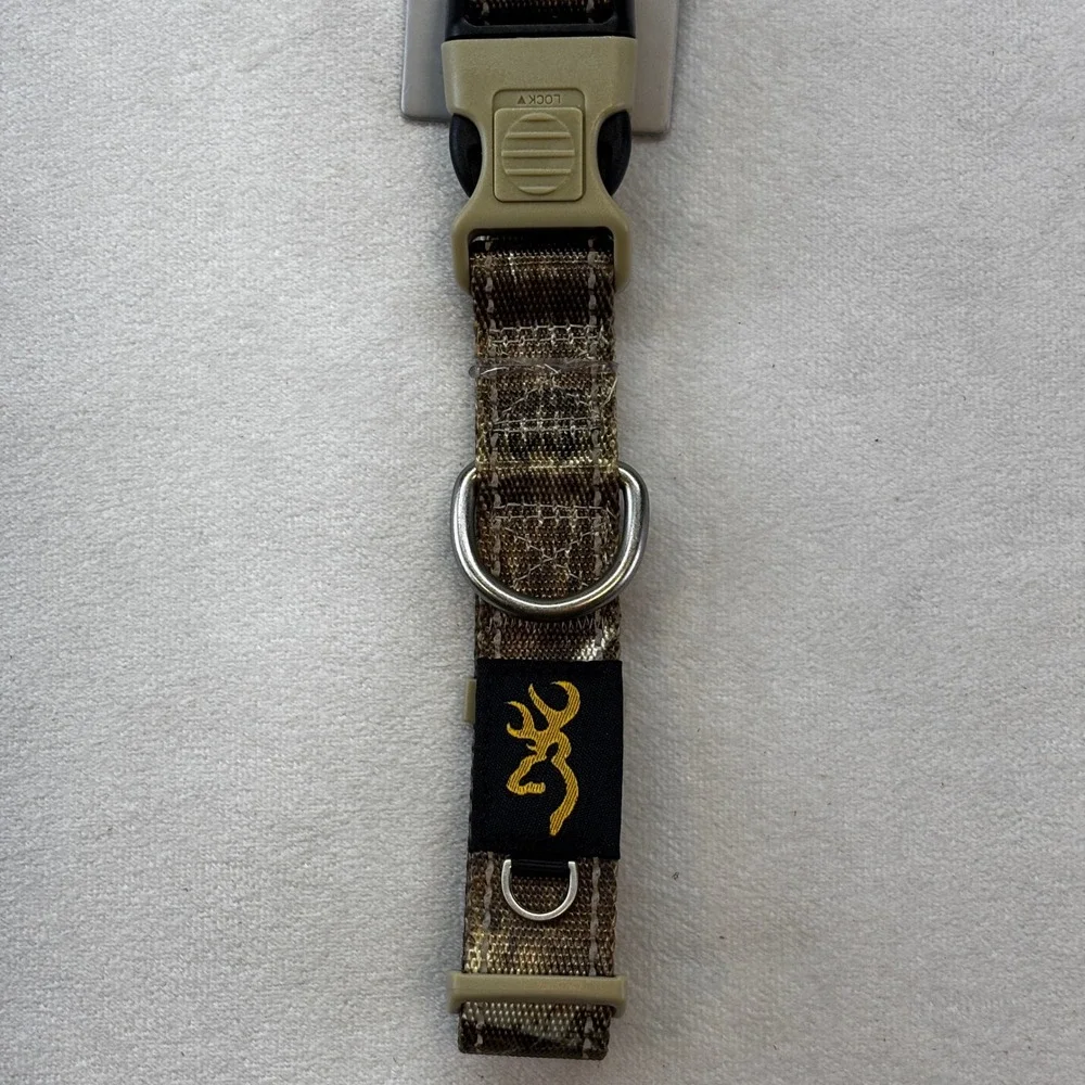 Browning Dog Collar Pet Medium‎ Camo Realtree Edge Reflective Locking Buckle New